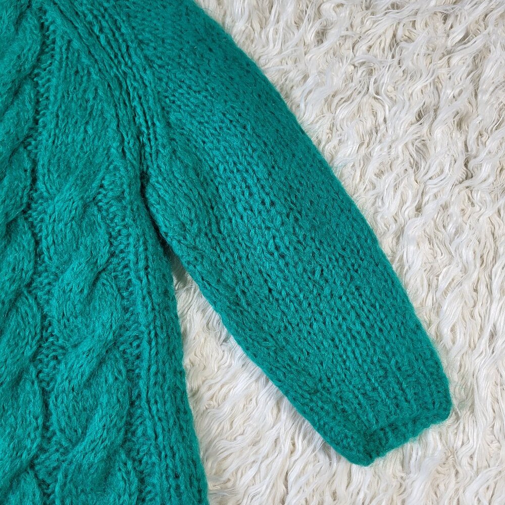 Vintage Mantessa Hand Knit Wool Sweater Cardigan Size 34 - Made in Italy - Picture 4 of 12